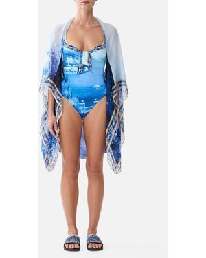 CAMILLA Silk Chiffon Shrug Sweet Sacré Bleu - Blue