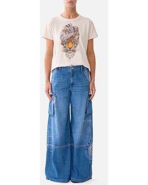 CAMILLA Wide Leg Cargo Jean - Blue