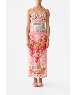CAMILLA Chain Detail Slip Dress Porto - Red