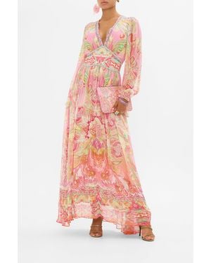 CAMILLA Flared Sleeve Dress Tea With Tuschinski - Pink