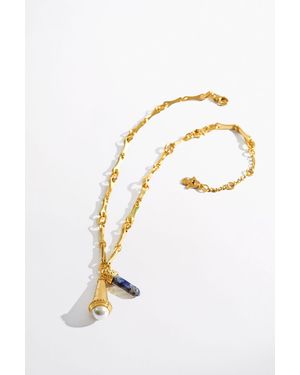 CAMILLA Bohemian Babylon Chain Link Necklace - White