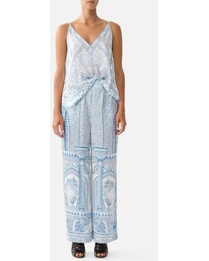CAMILLA Button Front Lounge Pant The Hum Of The Alhambra - Blue