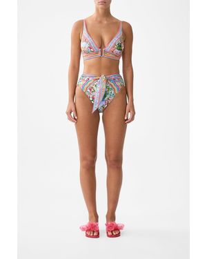 CAMILLA High Waist Bikini Bottom With Waist Tie Turkish Delight - Orange