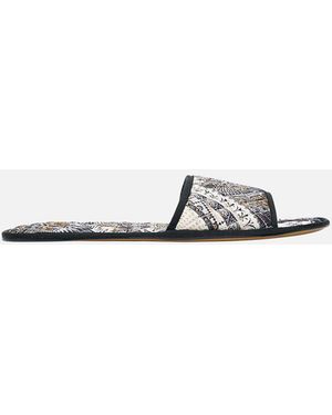 CAMILLA Slippers With Travel Case Temples Of Dendara - Black
