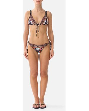CAMILLA Tri Bikini Top With Ruched Edges Daughters Of Duende - Black