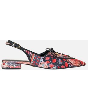 CAMILLA Elena Lace Up Front Pointed Slingback Daughters Of Duende - Black
