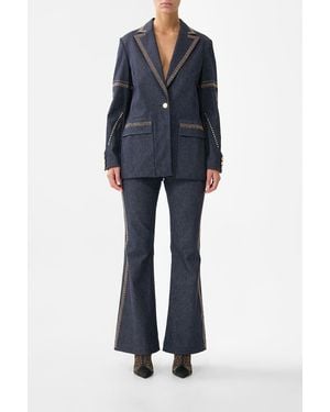 CAMILLA Jacket With Sleeve Cut Out Detail Notes From The Room - Blue
