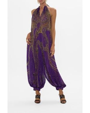 CAMILLA Plisse Jumpsuit With Neckpiece Luxorland Lady - Purple