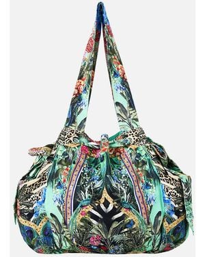 CAMILLA Drawstring Bow Beach Bag Animal Alchemy - Blue