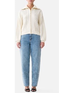 CAMILLA Fly Collar Knit Bomber Midsummer Masterpiece - Blue