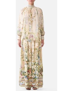 CAMILLA Raglan Button Up Shirt Midsummer Masterpiece - White