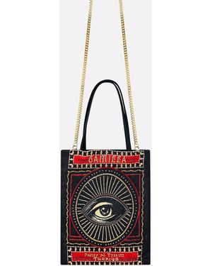 CAMILLA Embellished Mini Tote With Chain Strap High Class Hookah - Black