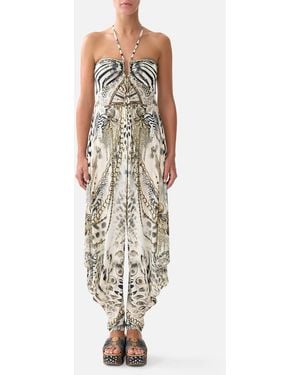 CAMILLA Draped Pant Jumpsuit With Hardware Lady Lionheart - White