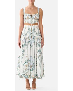 CAMILLA Long Skirt With Corset Waist Ballad Of The Bibliothèque - White
