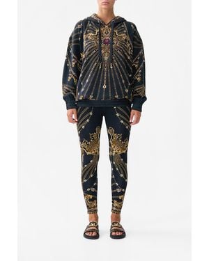 CAMILLA Silk Band Oversized Hoodie With Pockets Baroque Around The Clock - Black