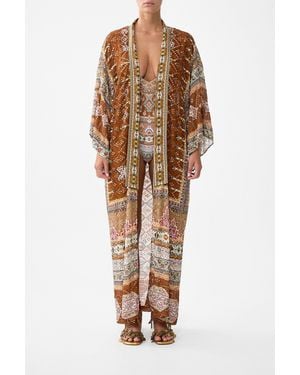 CAMILLA Kimono Layer With Collar Fabric Of Time - Brown