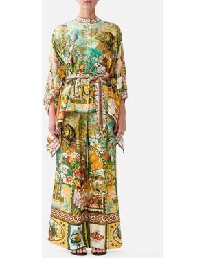 CAMILLA Button Through Scarf Blouse Va Va Vintage - Metallic