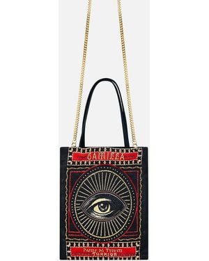 CAMILLA Embellished Mini Tote With Chain Strap High Class Hookah - Black