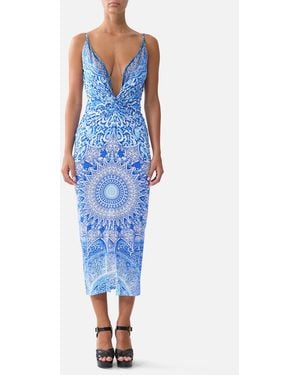 CAMILLA Strappy Dress With Twist Front The Bosphorous - Blue