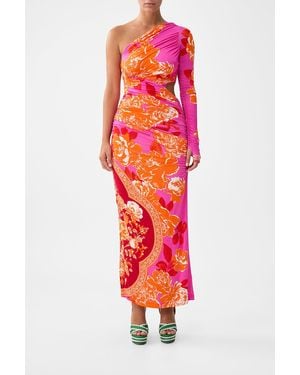 CAMILLA One Shoulder Jersey Cut Out Dress Tiles Of Türkiye - Red