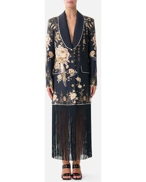 CAMILLA Blazer With Fringing Flamenco Folklore - Blue