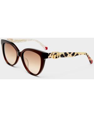 CAMILLA All Aboard Sunglasses Chocolate Leopard - Brown