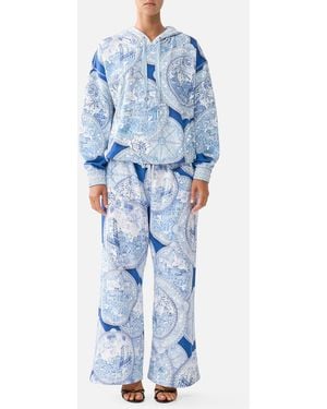 CAMILLA Straight Leg Track Pant De Nada Granada - Blue
