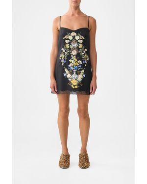 CAMILLA Minimal Shift Dress Ottoman Elegance - Black