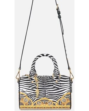 CAMILLA Barrel Bag With Leather Trims Zig Zag Zoo - Metallic