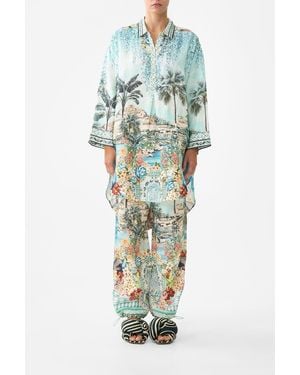 CAMILLA Relaxed High Low Shirt Dress Balearic Bebé - Green
