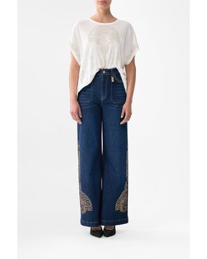 CAMILLA Jenna Istanbul Alchemy High Waisted Flare - Blue