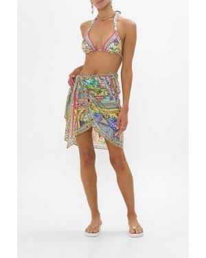 CAMILLA Eyelet Wrap Mini Skirt With Tie Waist Spirit Of Santa Maria - Multicolour