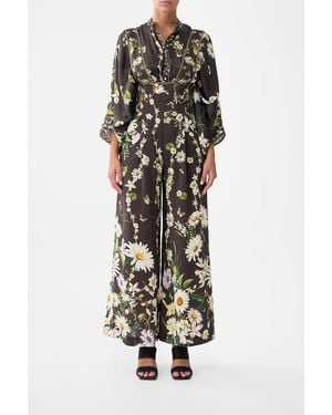 CAMILLA Detachable Strap Wide Leg Jumpsuit Dish It, Daisy - White