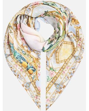 CAMILLA Large Crystalled Silk Square Scarf Sisi Society - Metallic