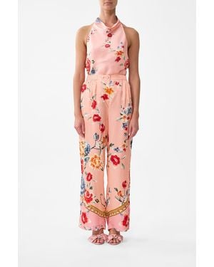 CAMILLA Button Front Lounge Pant Majestic Milla - Red
