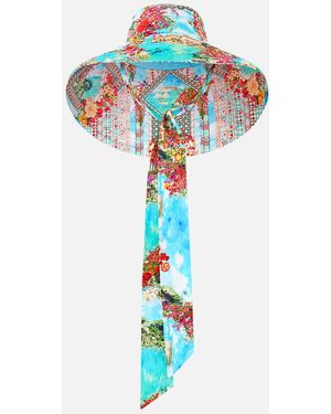 CAMILLA Wide Brim Bucket Hat With Tie Meet Me - Blue