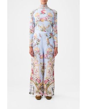 CAMILLA Minimal Wide Leg Pant Tiled - White