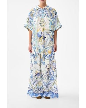 CAMILLA Wide Leg Trouser With Front Pockets My Homespun Heart - Blue