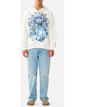 CAMILLA Relaxed Fit Oversized Hoodie W Kanga Pocket The Porcelain Parlour - Blue