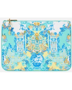 CAMILLA Small Canvas Clutch Dial Up The Tiles - Blue