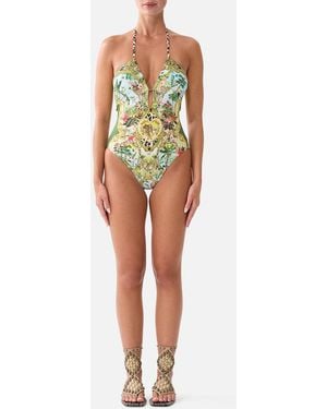 CAMILLA Halter Neck Tie One Piece W Keyhole - Multicolour