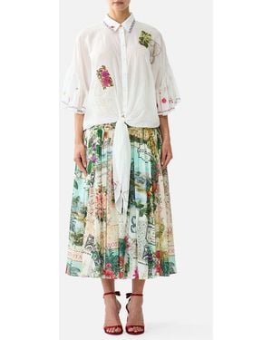 CAMILLA Long Skirt With Corset Waist La Belle Botanique - White