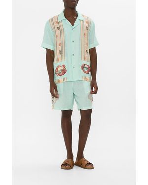 CAMILLA Short Sleeve Cabana Shirt With Love From Türkiye - Green