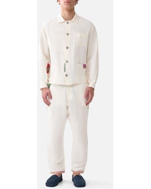 CAMILLA Embellished Chore Coat Notes From The Road - Natural