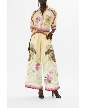 CAMILLA Straight Leg Pant Aswan Abstract - White