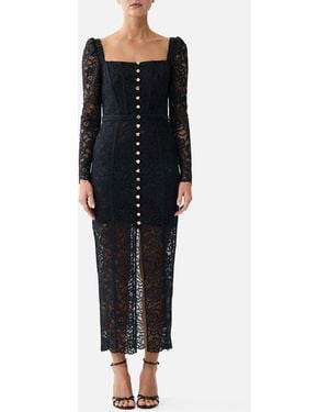 CAMILLA Bust Detail Dress With Long Sleeve Taurus Rising - Black