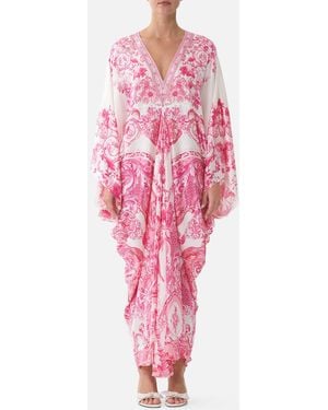 CAMILLA T Shape Long Kaftan Livin La Vida Rosa - Pink