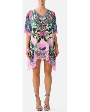 CAMILLA Short Hooded Kaftan Millamorphosis - Red