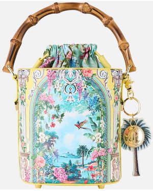 CAMILLA Drawstring Bucket Bag With Keyring Tales Of Topkapi Palace - Blue