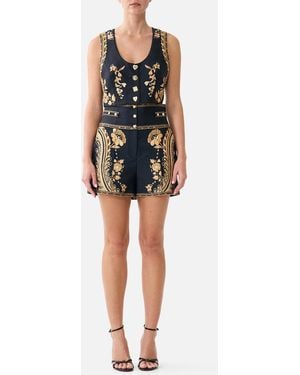 CAMILLA Round Neck Waistcoat Taurus Rising - Black